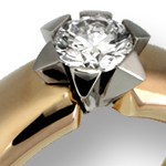 Solit&auml;r mit 5fachkrone Rot-Wei&szlig;gold 